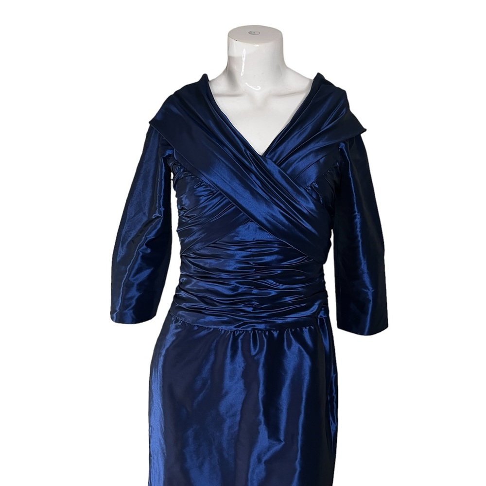 Rickie Freeman TERI JON Royal Blue Off Shoulder Gown 2 - Picture 9 of 14